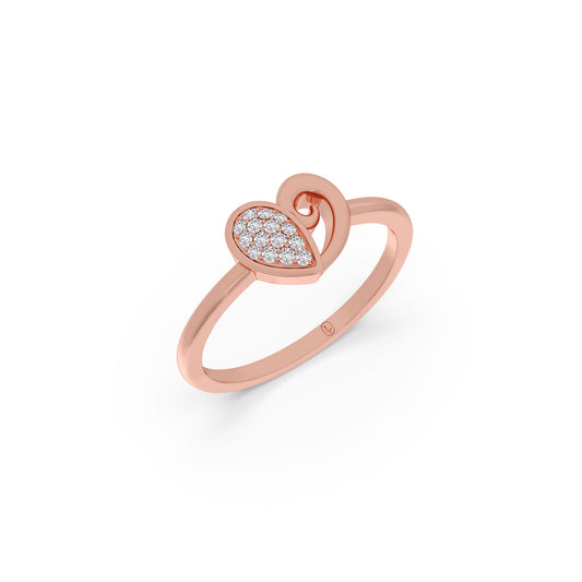 Glimmer Heart Round Diamond Ring Glimmer Heart Round Diamond Ring - Rose