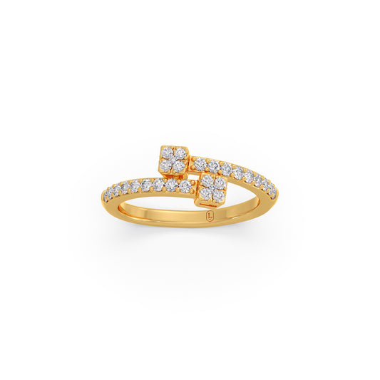 account-offers Round Diamond Floral Cluster Bypass Ring