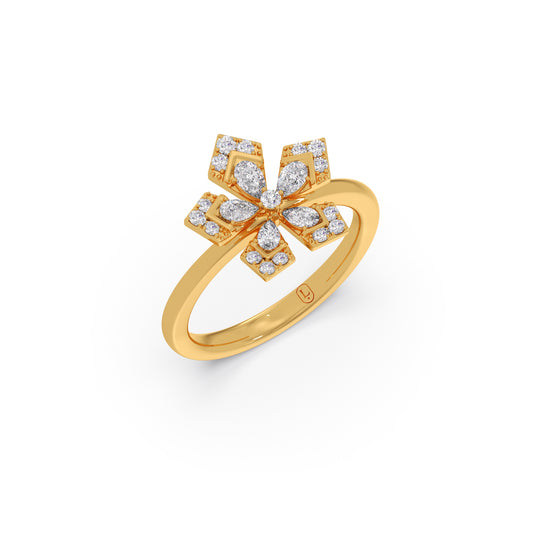 Petalic Serene Pear & Round Diamond Ring Petalic Serene Pear & Round Diamond Ring - Yellow