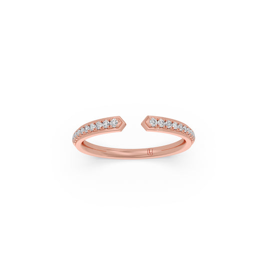 The Embrace Round Diamond Gap Ring The Embrace Round Diamond Gap Ring - Rose