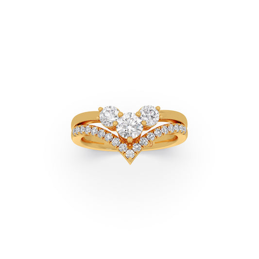Crown Triple Solitaire Diamond Ring Crown Triple Solitaire Diamond Ring