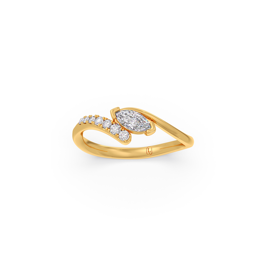 Elara Marquise Solitaire and Round Diamond Ring Elara Marquise Solitaire and Round Diamond Ring