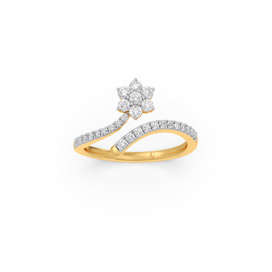 Bloom Cluster Diamond Bypass Ring Bloom Cluster Diamond Bypass Ring - Yellow