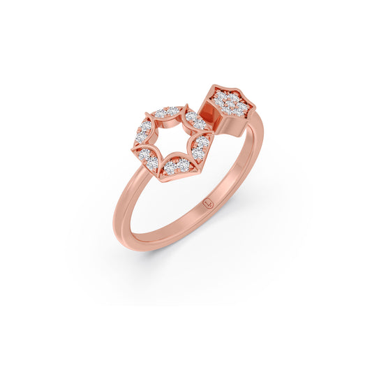 Dual Star Floral Diamond Ring Dual Star Floral Diamond Ring - Rose
