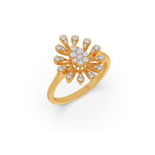 Cosmos Pear Ray Diamond Ring Cosmos Pear Ray Diamond Ring - Yellow