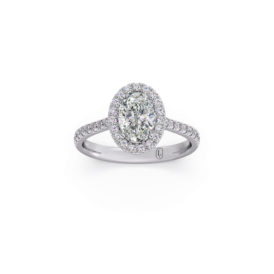 1 cts Oval Solitaire and Round Diamond Majestic Ring 1 cts Oval Solitaire and Round Diamond Majestic Ring
