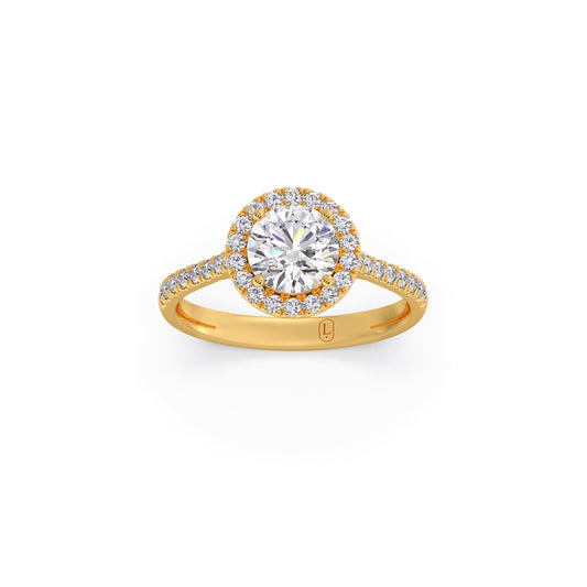 account-offers Solitaire Halo Round Sidestone Ring