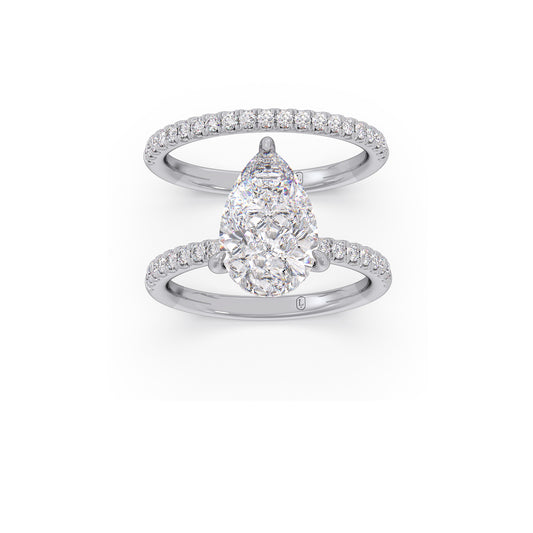 Promise of Eternity Pear Solitaire Stackable Ring Promise of Eternity Pear Solitaire Stackable Ring - White