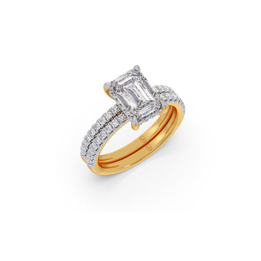 Emerald Heritage Solitaire Diamond Stackable Ring Emerald Heritage Solitaire Diamond Stackable Ring - Yellow