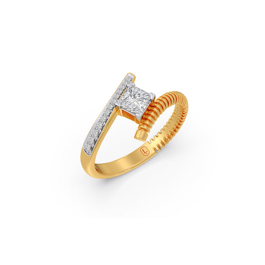 Apex Wrap Diamond Bypass Ring Apex Wrap Diamond Bypass Ring - Yellow