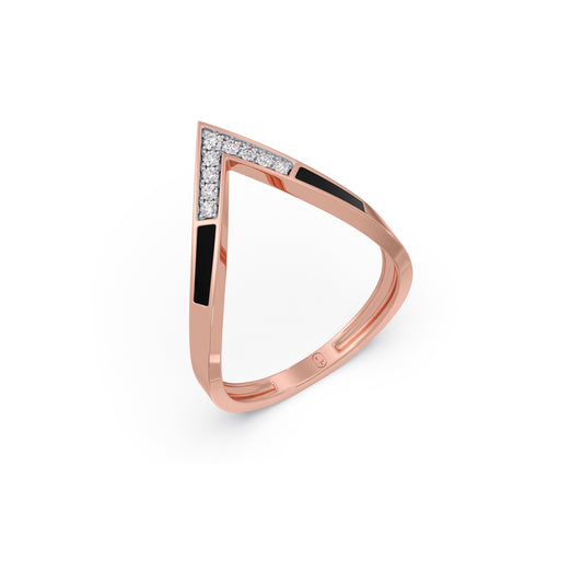 Apex Diamond Chevron Ring Apex Diamond Chevron Ring - Rose
