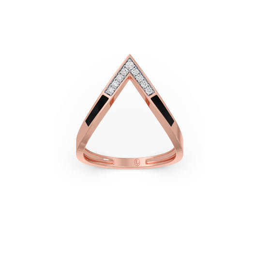 Apex Diamond Chevron Ring Apex Diamond Chevron Ring - Rose