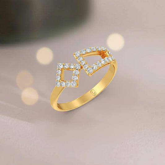 Offset Geometric Diamond Ring Offset Geometric Diamond Ring