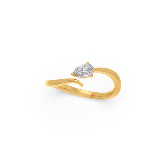 0.30 cts Pear Shape Solitaire Diamond Gap Ring 0.30 cts Pear Shape Solitaire Diamond Gap Ring