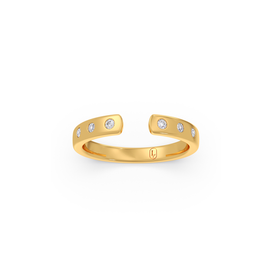 The Scatter Bezel Set Diamond Gap Ring The Scatter Bezel Set Diamond Gap Ring - Yellow