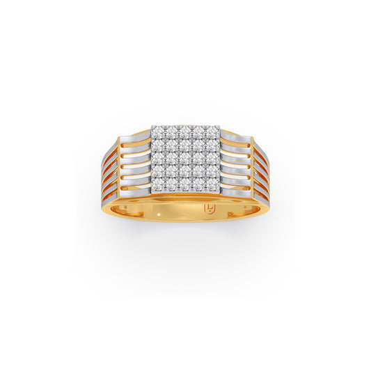 Heritage Grid Diamond Mens Ring Heritage Grid Diamond Mens Ring - Yellow