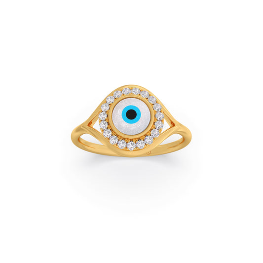Evil Eye Teardrop Halo Diamond Ring Evil Eye Teardrop Halo Diamond Ring - Yellow