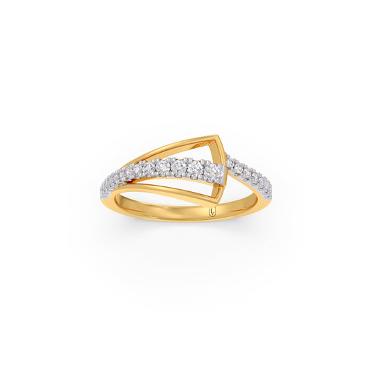 Chevron Round Diamond Ring Chevron Round Diamond Ring - Yellow