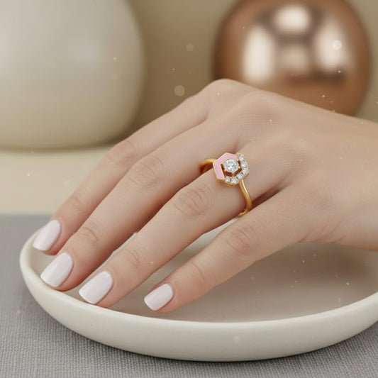 Cotton Candy Hexagon Diamond Ring Cotton Candy Hexagon Diamond Ring
