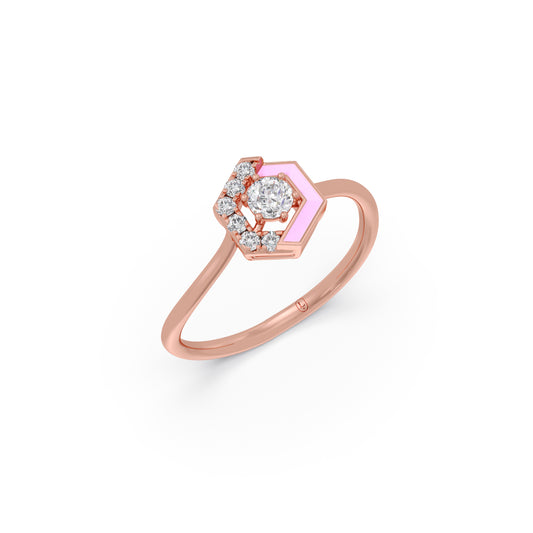 Cotton Candy Hexagon Diamond Ring Cotton Candy Hexagon Diamond Ring - Rose