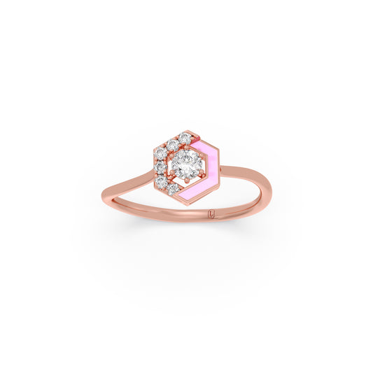 Cotton Candy Hexagon Diamond Ring Cotton Candy Hexagon Diamond Ring - Rose