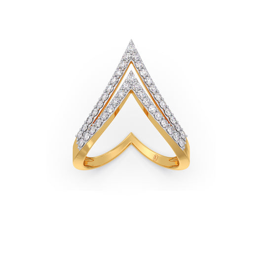 Dual Chevron Diamond Ring Dual Chevron Diamond Ring - Yellow