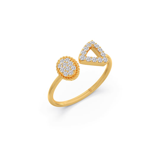 The Triangle and Oval Open Diamond Ring The Triangle and Oval Open Diamond Ring - Yellow