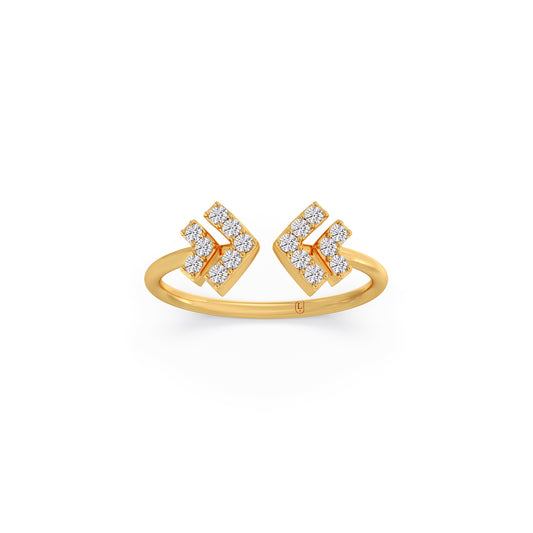 The Double Arrow Diamond Ring The Double Arrow Diamond Ring - Yellow