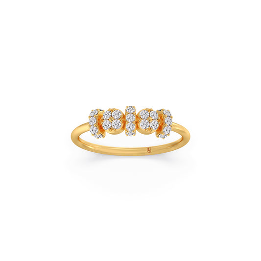 The Four Dot Cluster Diamond Ring The Four Dot Cluster Diamond Ring - Yellow