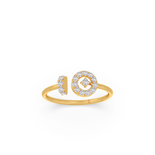 Double Clover Bypass Diamond Ring Double Clover Bypass Diamond Ring - Yellow