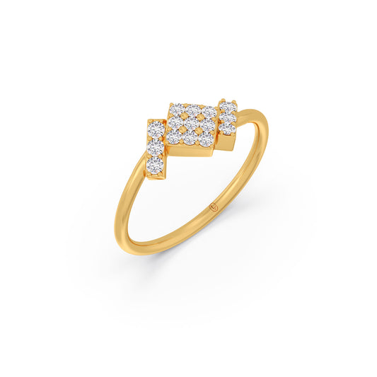 The Trinity Square Diamond Ring The Trinity Square Diamond Ring - Yellow