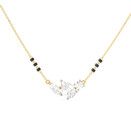 Trio Marquise Pear Round Diamond Mangalsutra Trio Marquise Pear Round Diamond Mangalsutra - Yellow