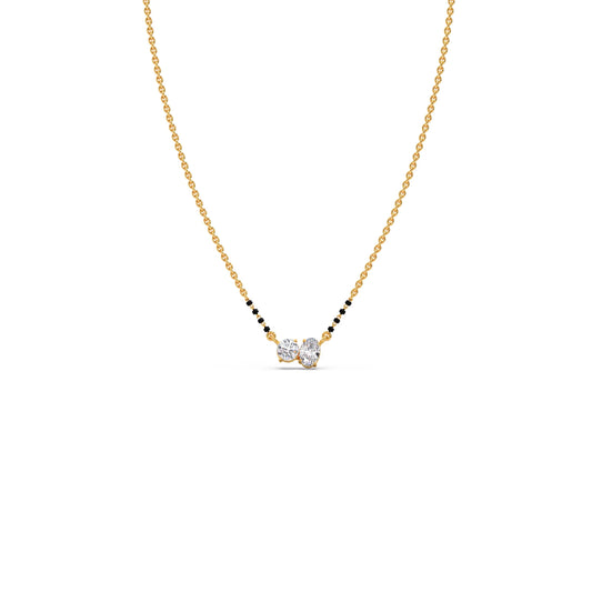 Oval & Round Diamond Mangalsutra Necklace Oval & Round Diamond Mangalsutra Necklace - Yellow
