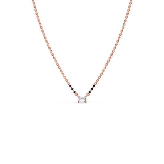 Emerald-Cut Diamond Solitaire Mangalsutra Emerald-Cut Diamond Solitaire Mangalsutra - Rose