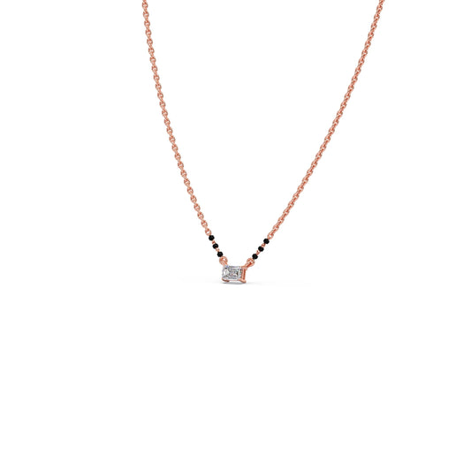 Emerald-Cut Diamond Solitaire Mangalsutra Emerald-Cut Diamond Solitaire Mangalsutra - Rose