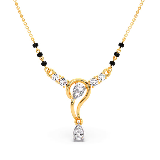 Delicate Pear and Round Diamond Mangalsutra Delicate Pear and Round Diamond Mangalsutra - Yellow