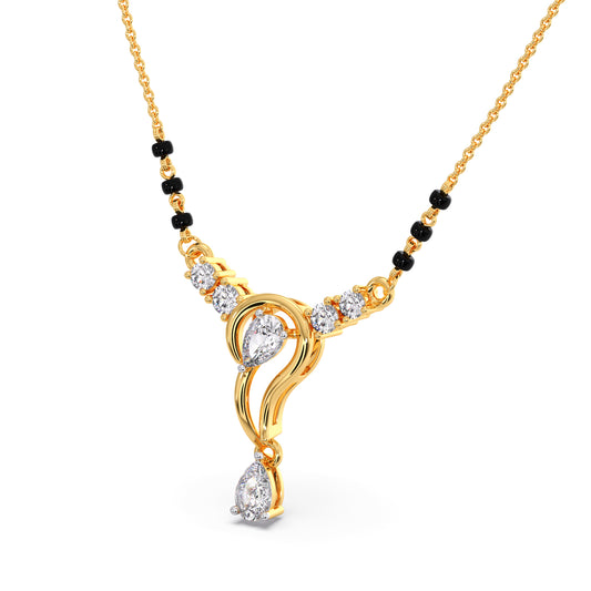 Delicate Pear and Round Diamond Mangalsutra Delicate Pear and Round Diamond Mangalsutra