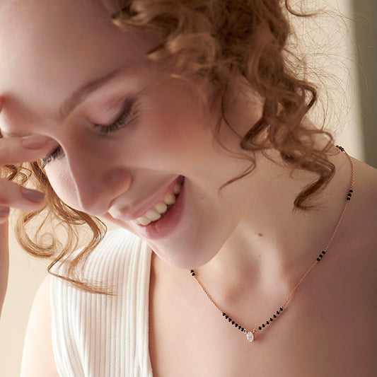 Minimalist Oval Diamond Mangalsutra Minimalist Oval Diamond Mangalsutra - MQ