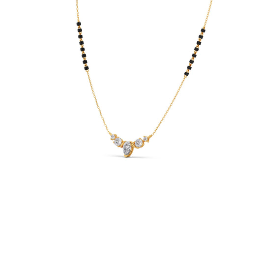 Floral Pear and Round Diamond Tanmaniya Floral Pear and Round Diamond Tanmaniya