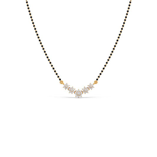 Classic Floral Diamond Mangalsutra Classic Floral Diamond Mangalsutra - Yellow