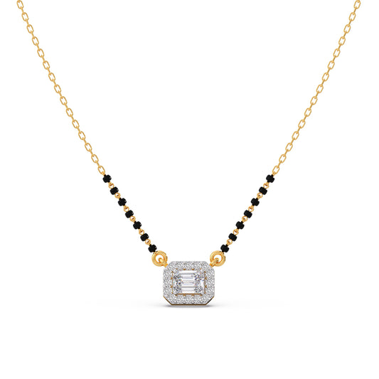 Emerald-Cut Diamond Halo Mangalsutra Emerald-Cut Diamond Halo Mangalsutra - Yellow