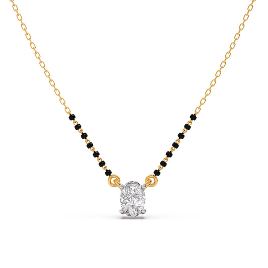 Minimalist Oval Diamond Mangalsutra Minimalist Oval Diamond Mangalsutra - Yellow