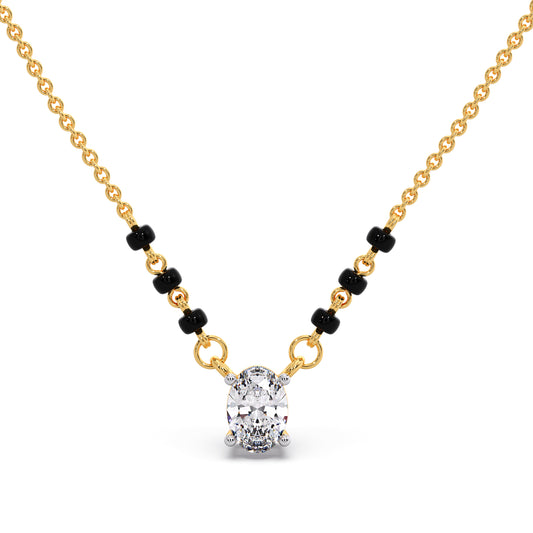 Minimalist Oval Diamond Mangalsutra Minimalist Oval Diamond Mangalsutra - Yellow