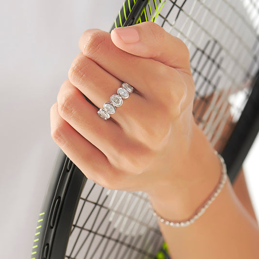 Classic Oval Diamond Half Eternity Ring Classic Oval Diamond Half Eternity Ring