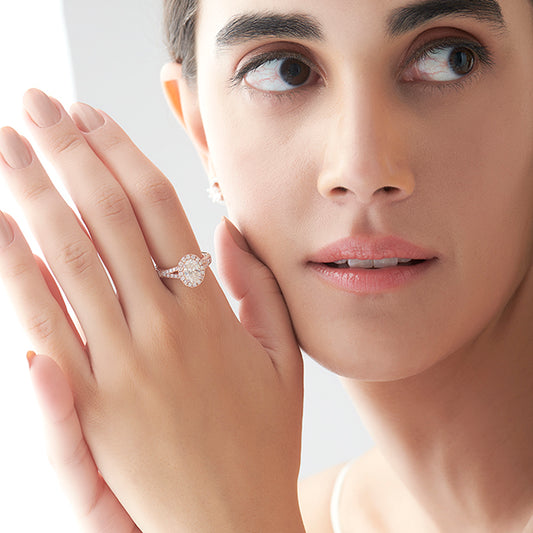 Oval Halo Split Shank Engagement Ring Oval Halo Split Shank Engagement Ring