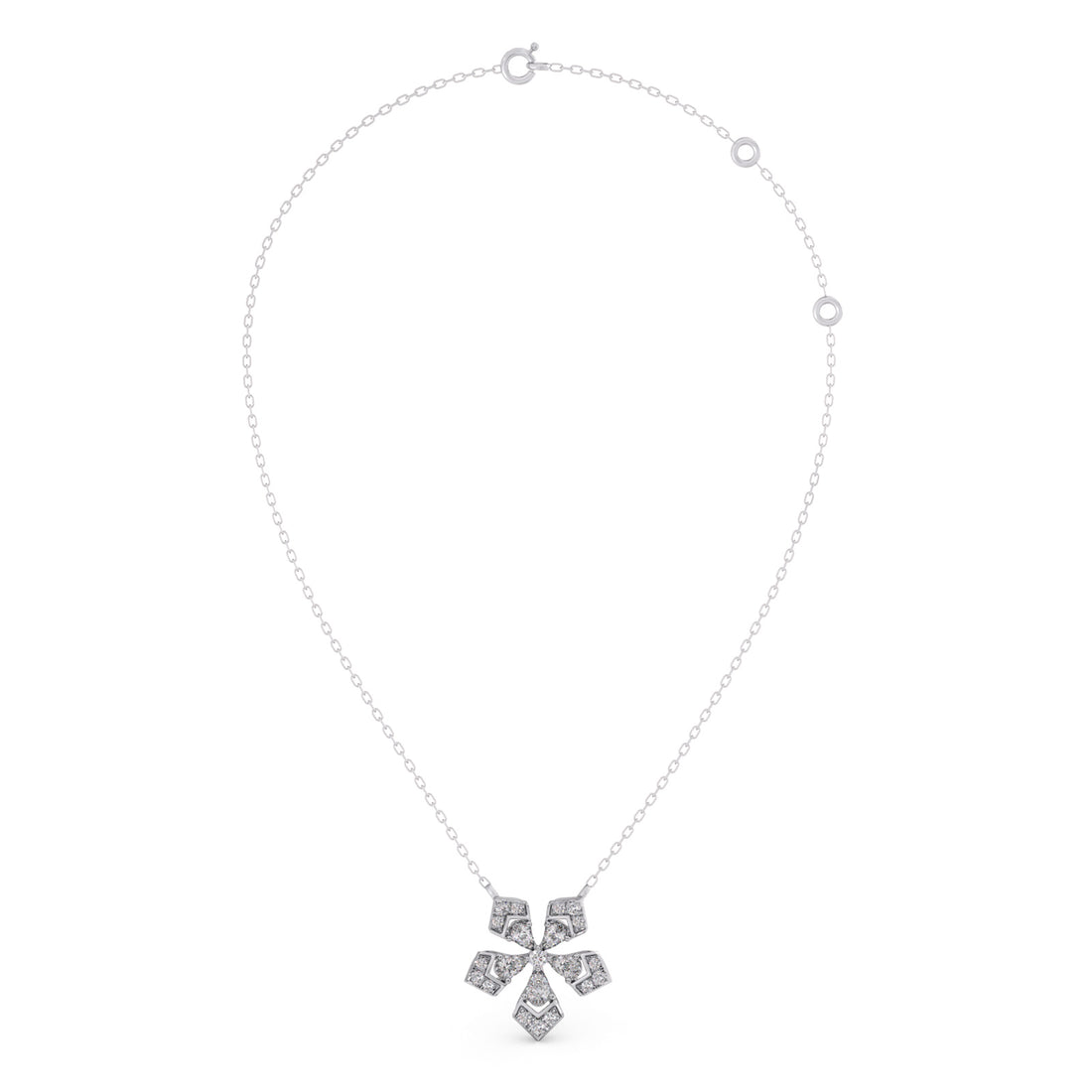 Serene Pear & Round Diamond Pendant Necklace