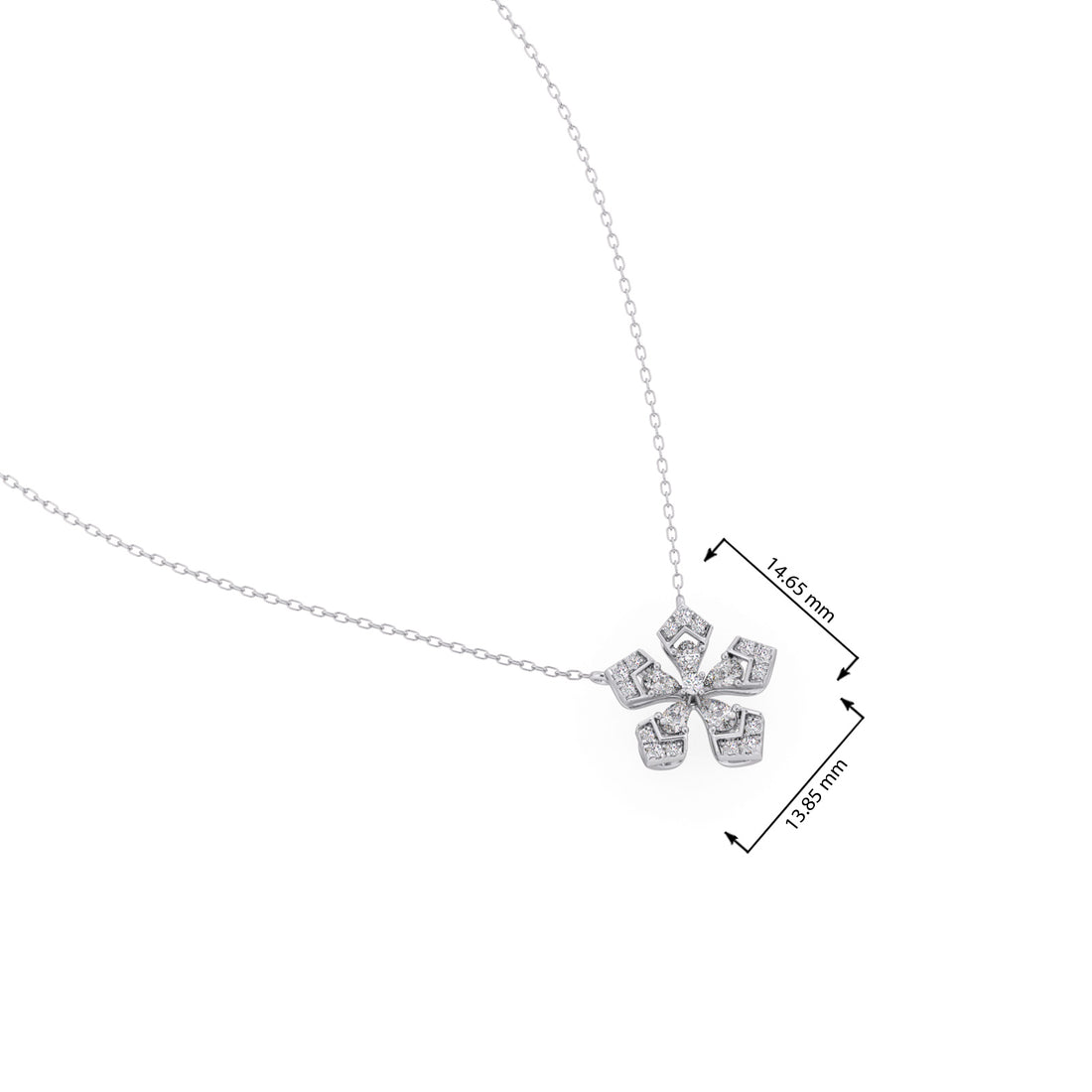 Serene Pear & Round Diamond Pendant Necklace