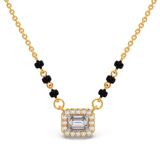 Emerald-Cut Diamond Halo Mangalsutra Emerald-Cut Diamond Halo Mangalsutra - Yellow