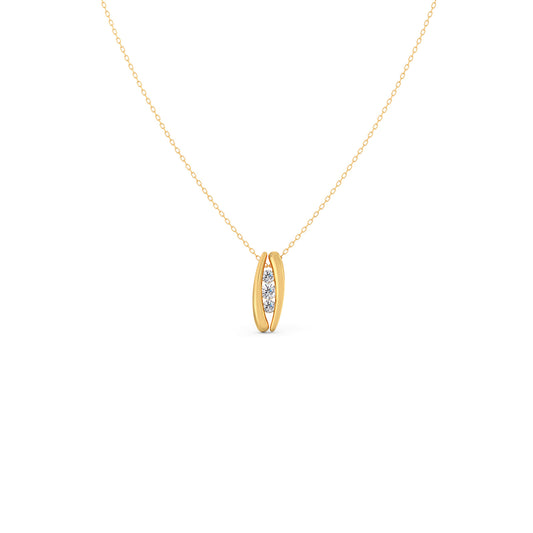 Three-Stone Diamond Drop Pendant Three-Stone Diamond Drop Pendant - Yellow