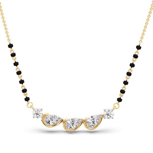 Triple Pear Diamond Mangalsutra Triple Pear Diamond Mangalsutra - Yellow